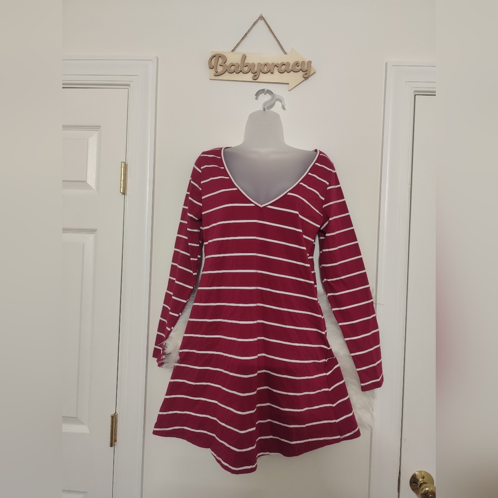 Stripped A line pocket Long Sleeves